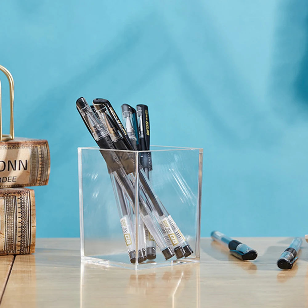 Organisateur bureau acrylique transparent avec crayons