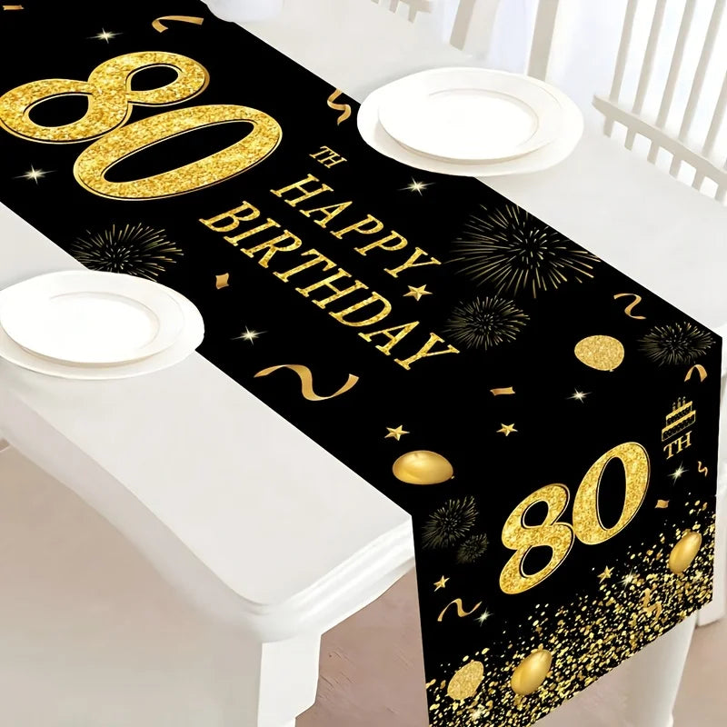 Drapeau de table déployé montrant sa taille 30x180 cm