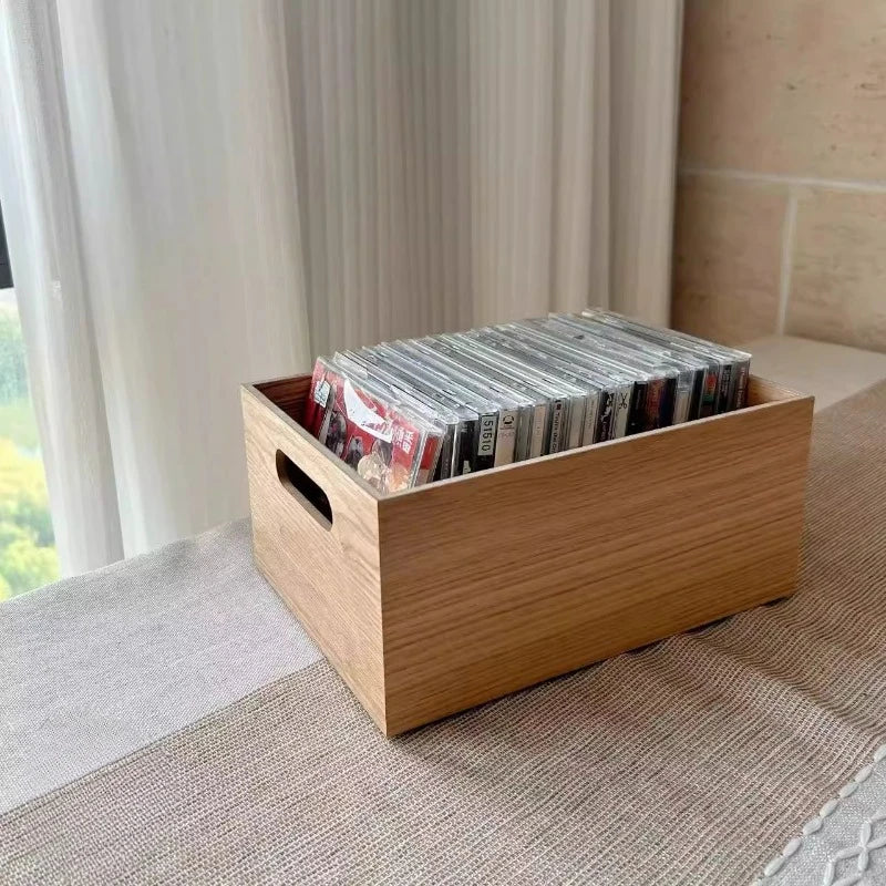 Boîte de rangement pour disques vinyle noire