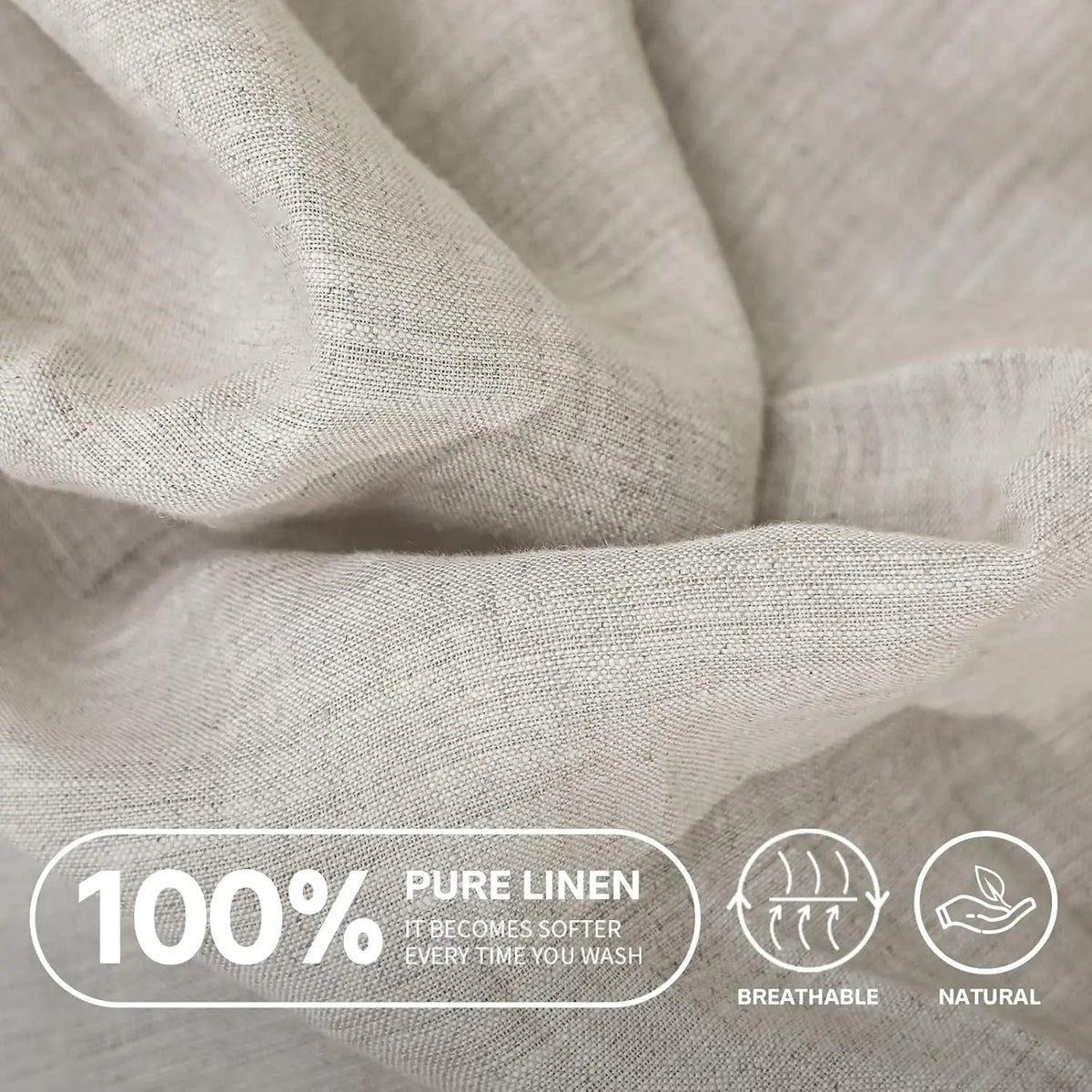 Drap-housse lin 100% blanc pour lit