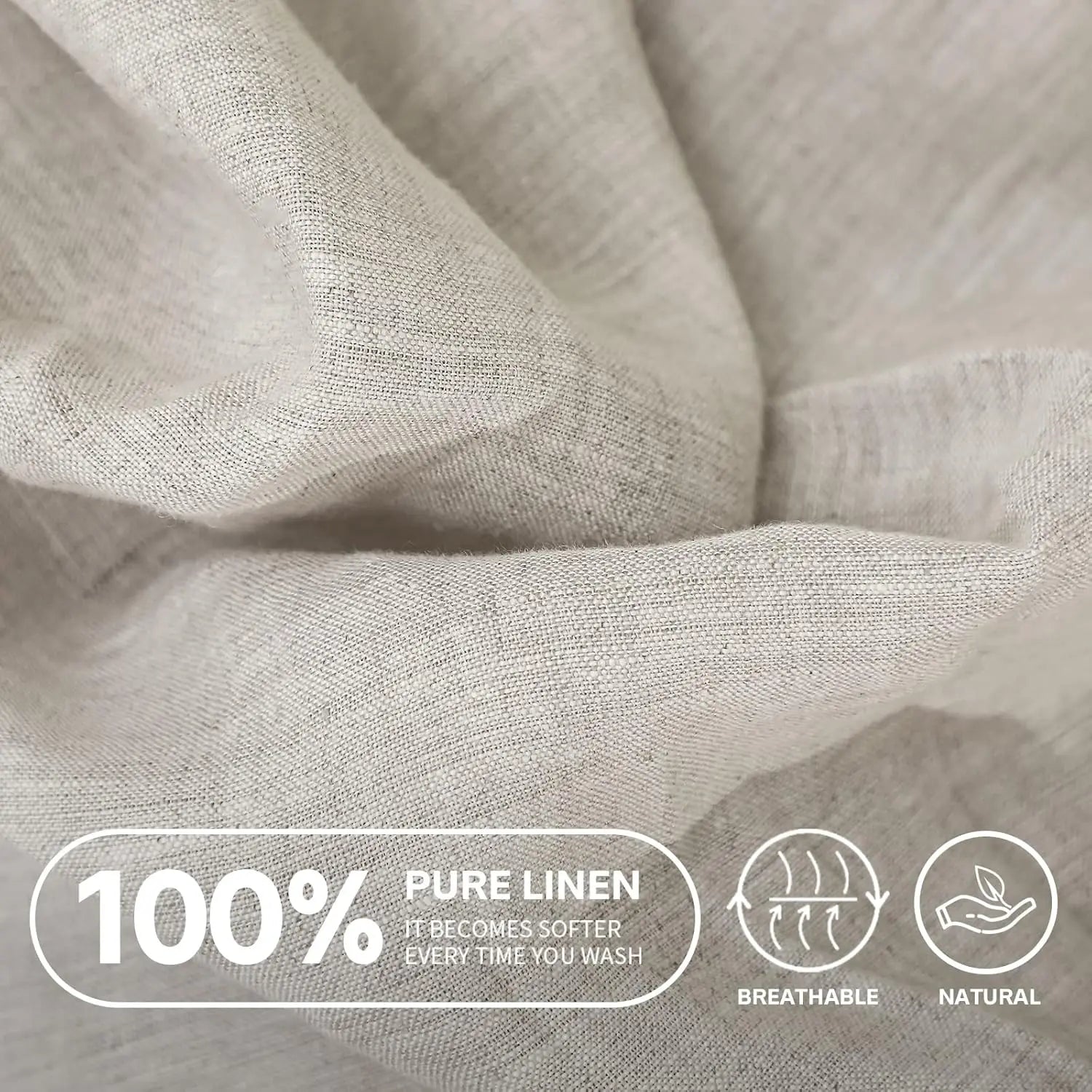 Drap-housse lin 100% blanc pour lit