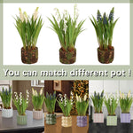 Fleur artificielle muguet en pot saphir profond