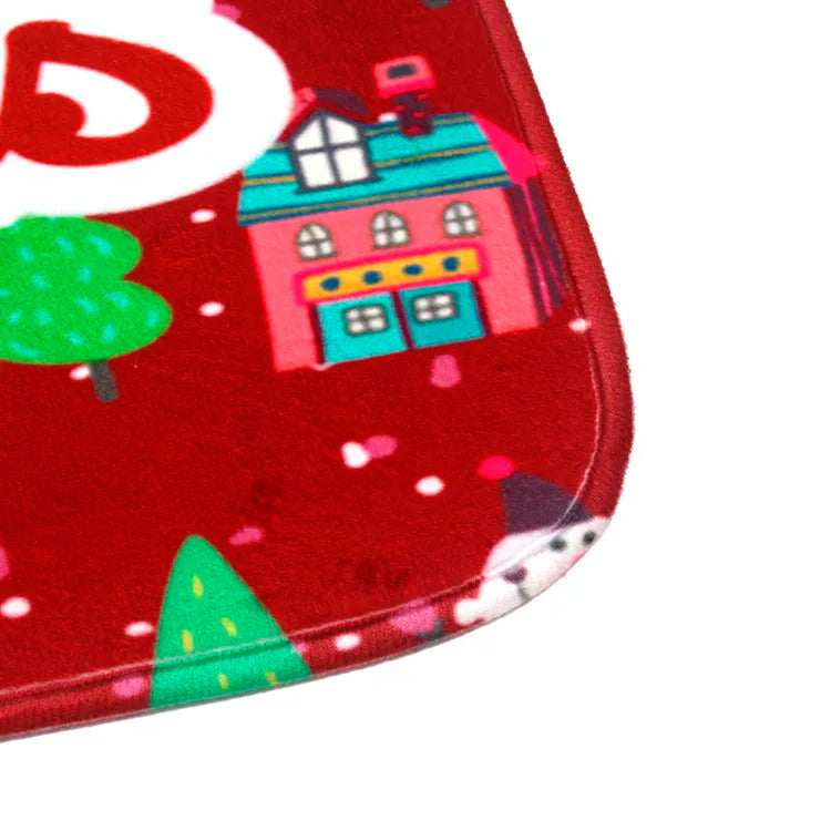 Détail du matériau flannel du tapis personnalisé