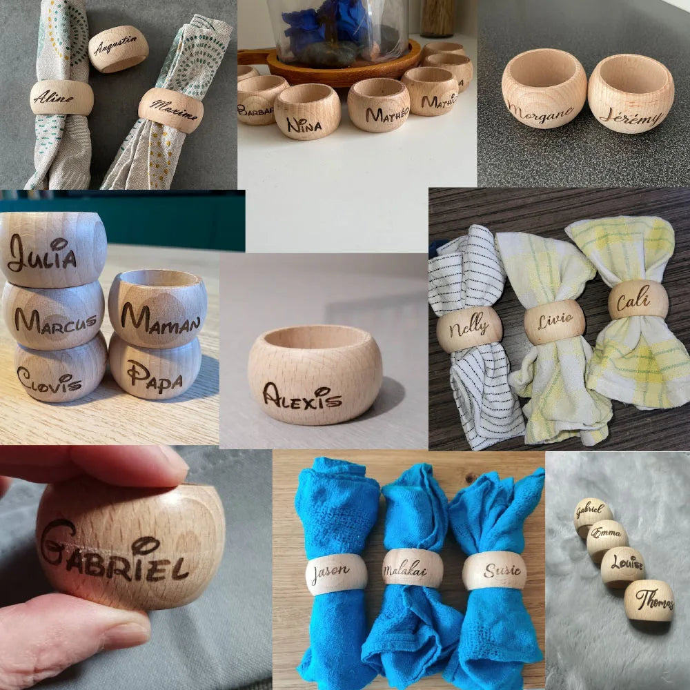 Accessoire table mariage - rond de serviette personnalisé