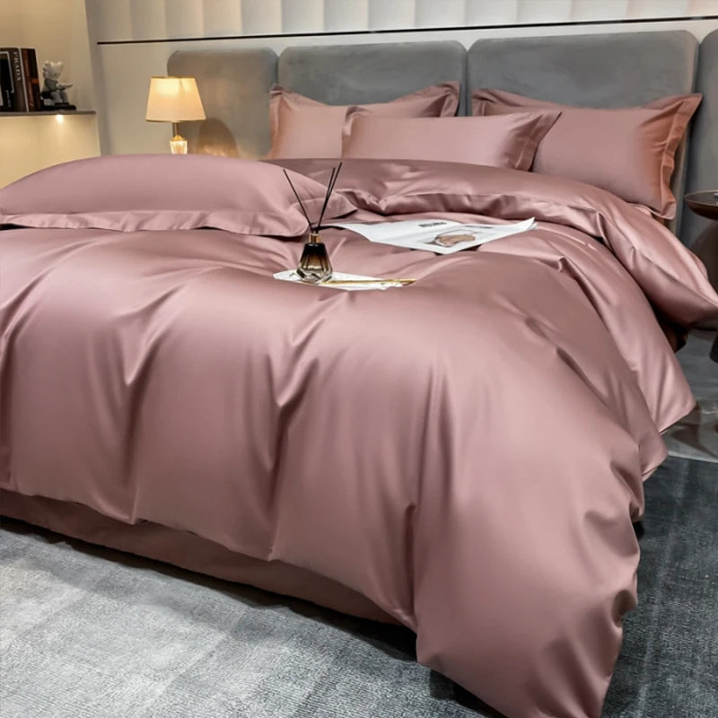 Housse de couette grise brodée literie luxe