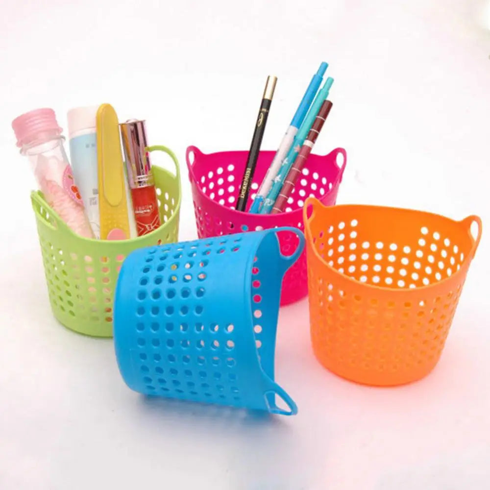 Mini panier de rangement bureau plastique bleu