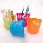 Mini panier de rangement bureau plastique bleu