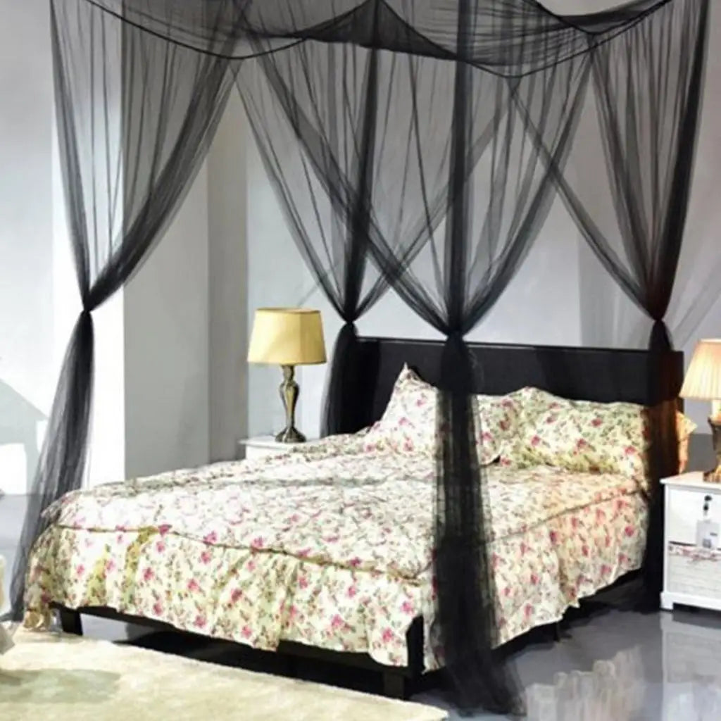 Rideau de lit baldaquin style européen en polyester blanc