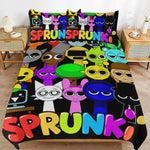 Set de literie Sprunki avec taies d'oreiller assorties