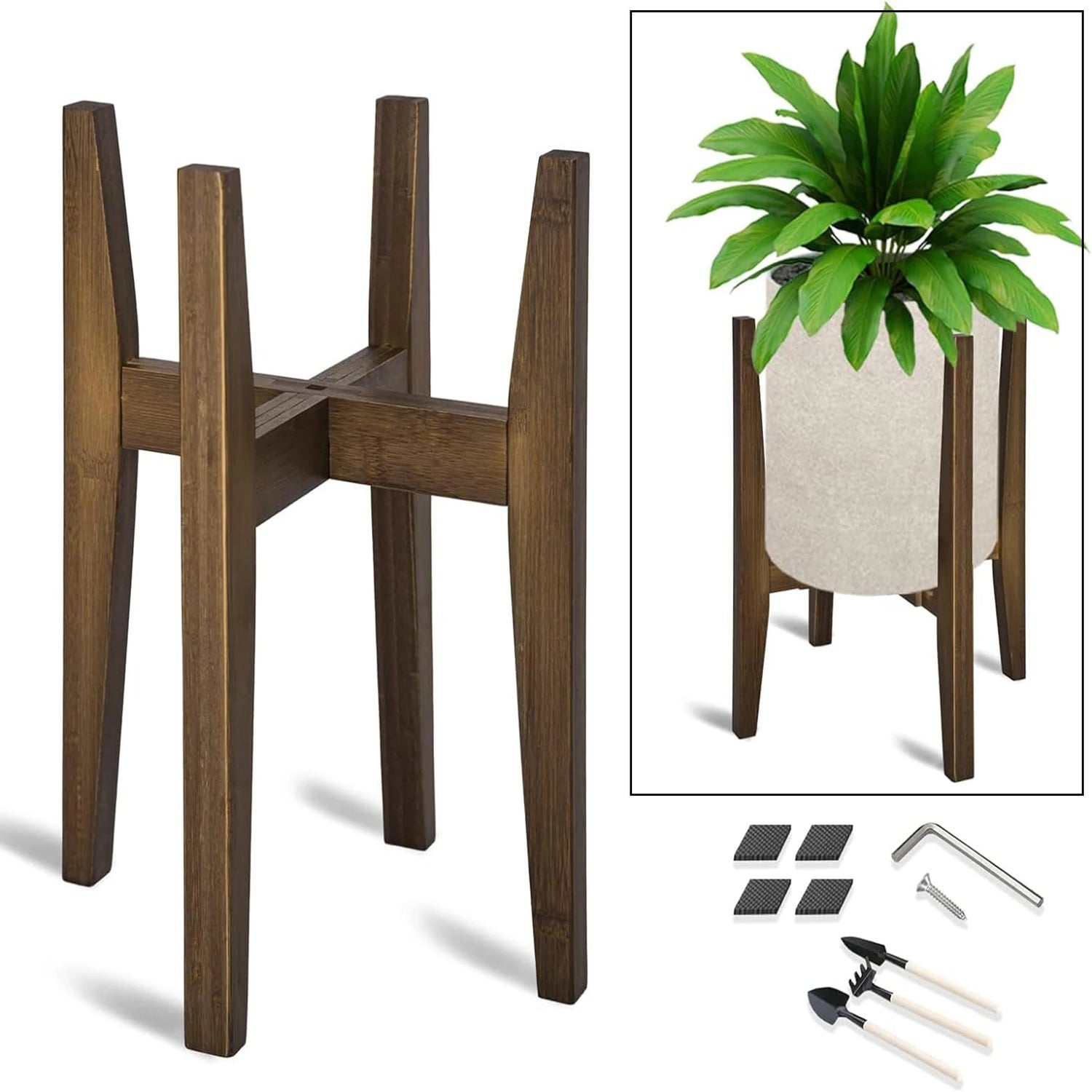 Support plante réglable en bambou