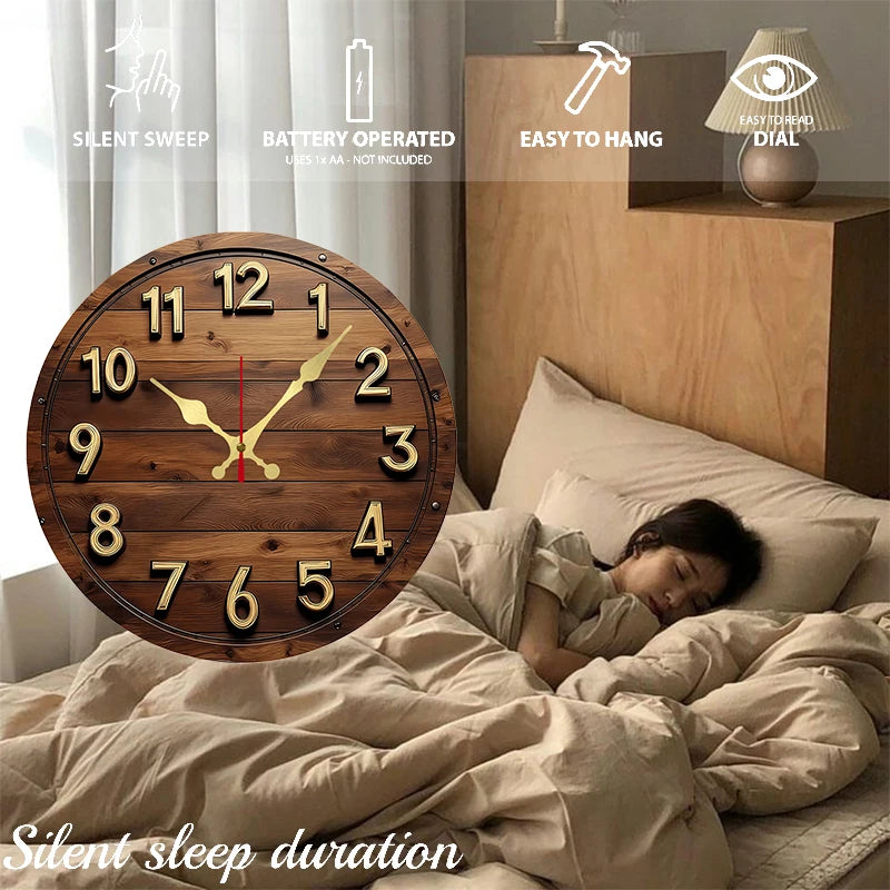 Horloge murale bois design dans une chambre
