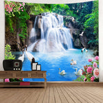 Tapisserie murale paysage montagne vert