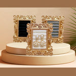 Mini cadre photo rétro présentoir bijoux en velours vue de face