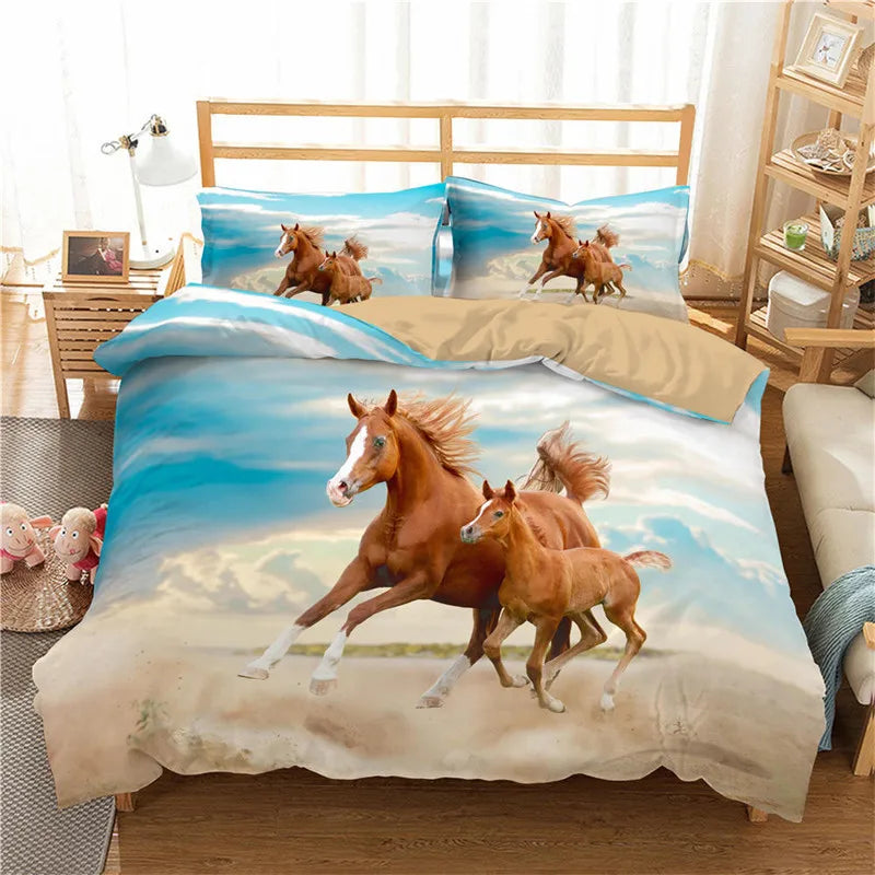 Parure de lit chevaux sauvages adulte enfant
