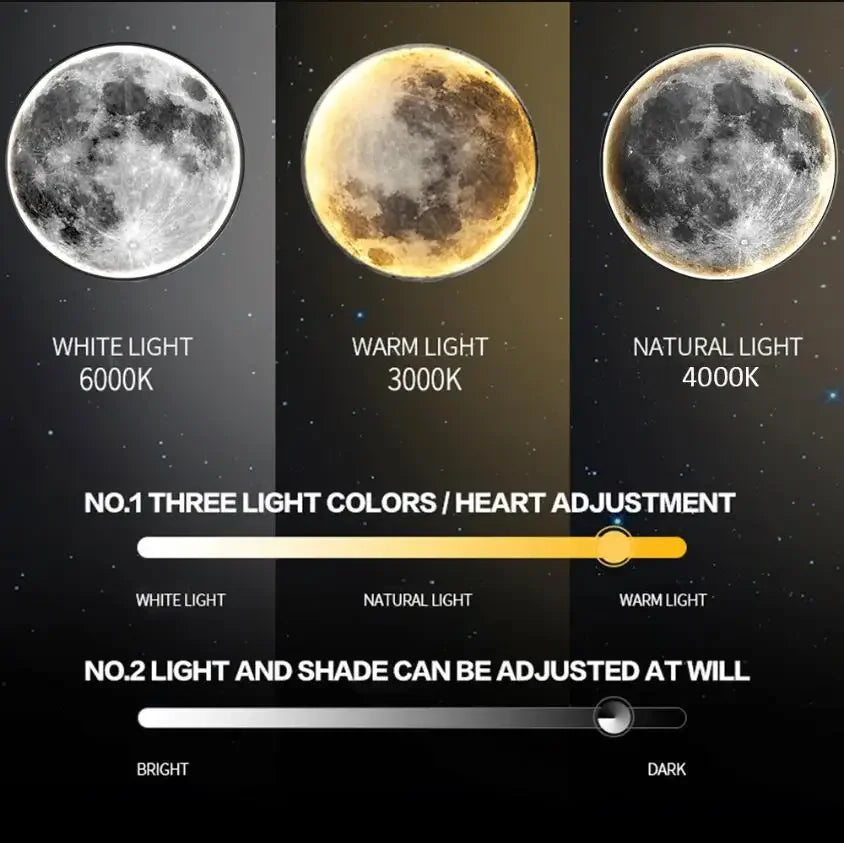 Détail de l'anneau magique de l'applique murale LED Lune en gris