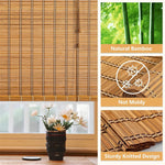 Détail du tissage main du store en bambou occultant 70%