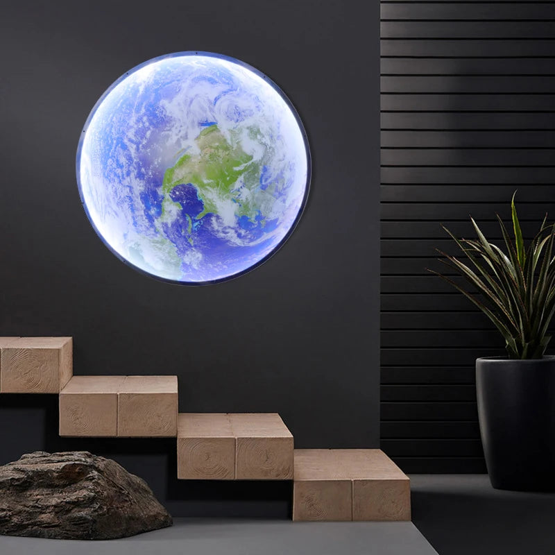 Applique murale LED lune terre chambre