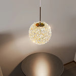 Lampe suspension boule ronde aluminium