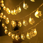 Guirlande lumineuse étoile lune 3M 20 LED allumée dans un salon