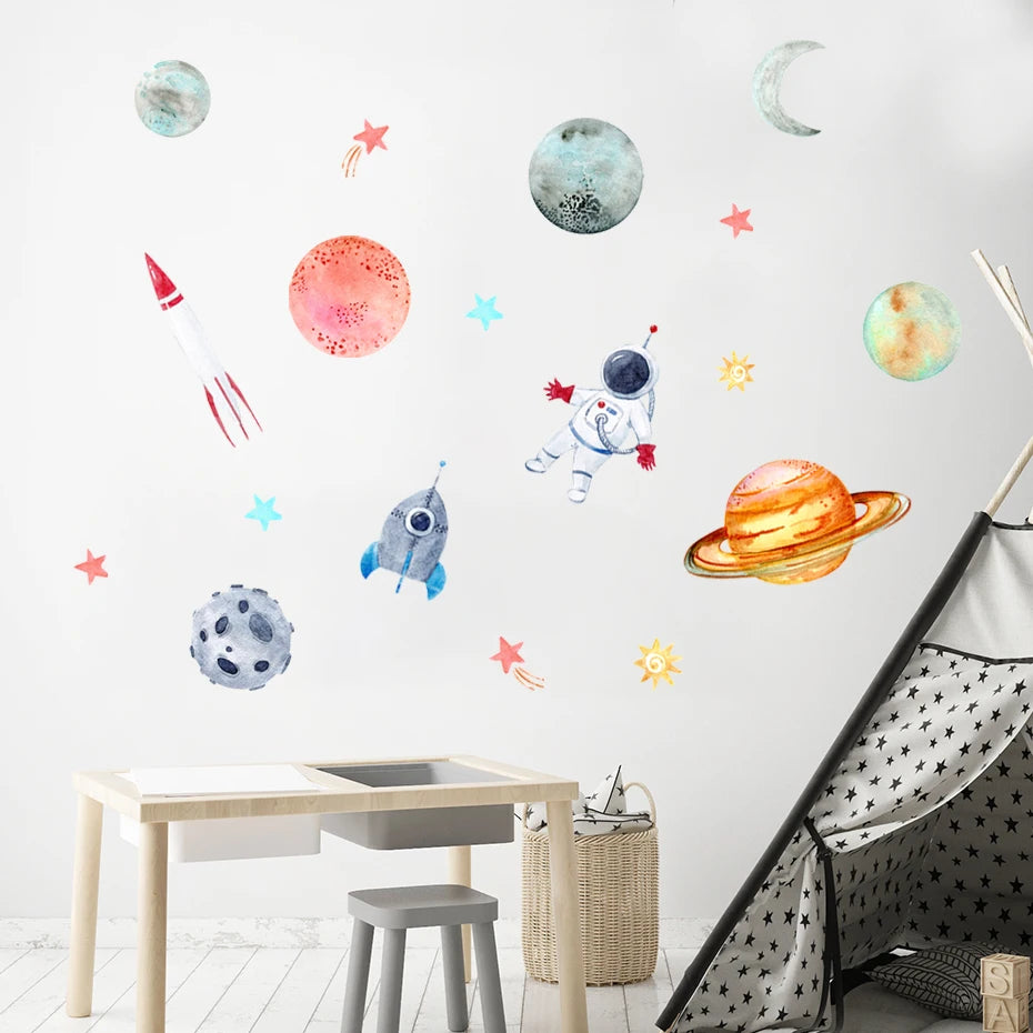 Décoration murale enfant thème espace