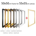 Cadre aluminium 50x50cm or noir pour toile 55x55cm