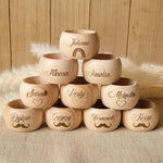 Anneau de serviette en bois avec lettres pour mariage personnalisé