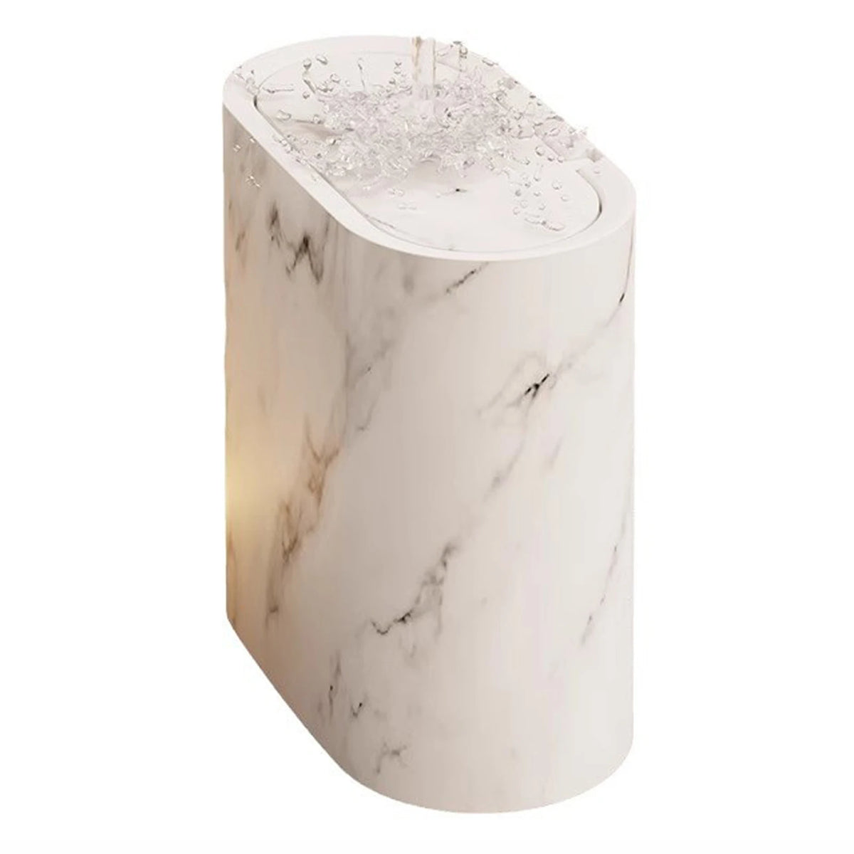 Poubelle en bois étroite blanche avec seau amovible dans une salle de bain moderne