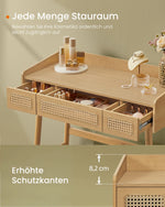 Détail des bords relevés de la table de maquillage