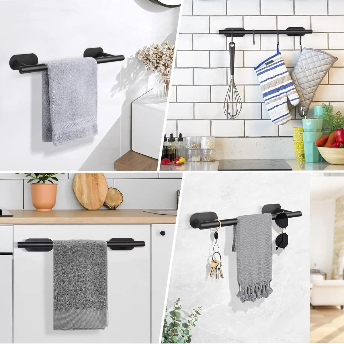 Porte-serviette mural en acier inoxydable dans une cuisine
