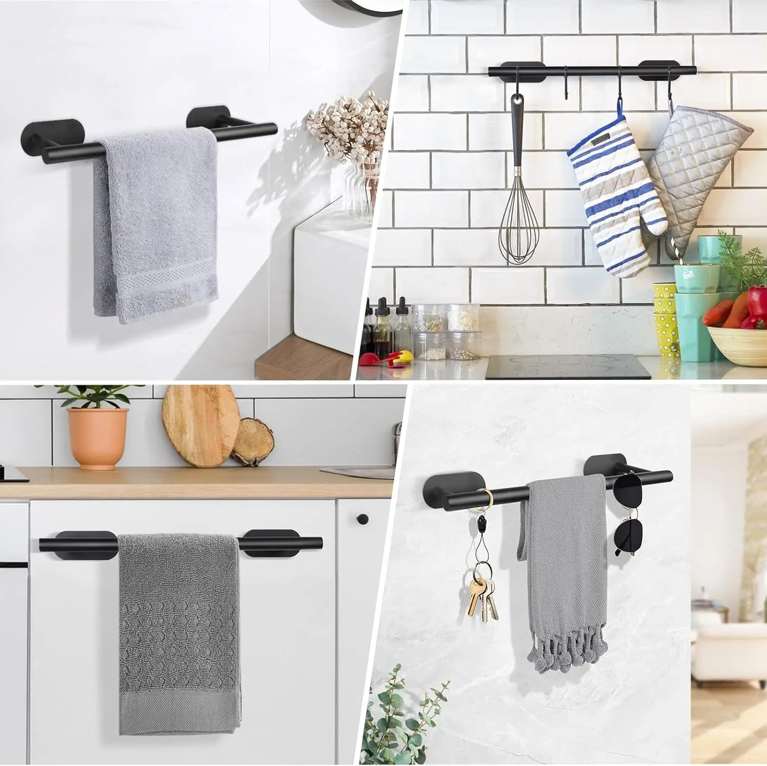 Porte-serviette mural en acier inoxydable dans une cuisine