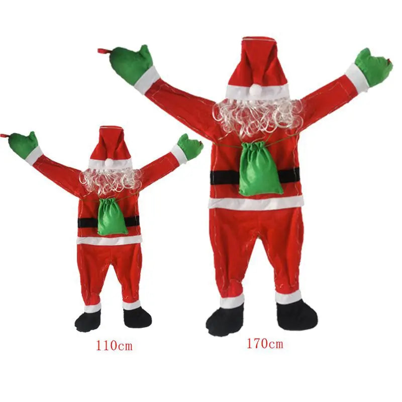 Père Noël décoratif en velours saphir profond