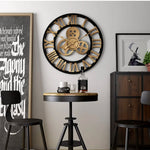 Horloge murale vintage 3D en bois avec engrenages, design moderne