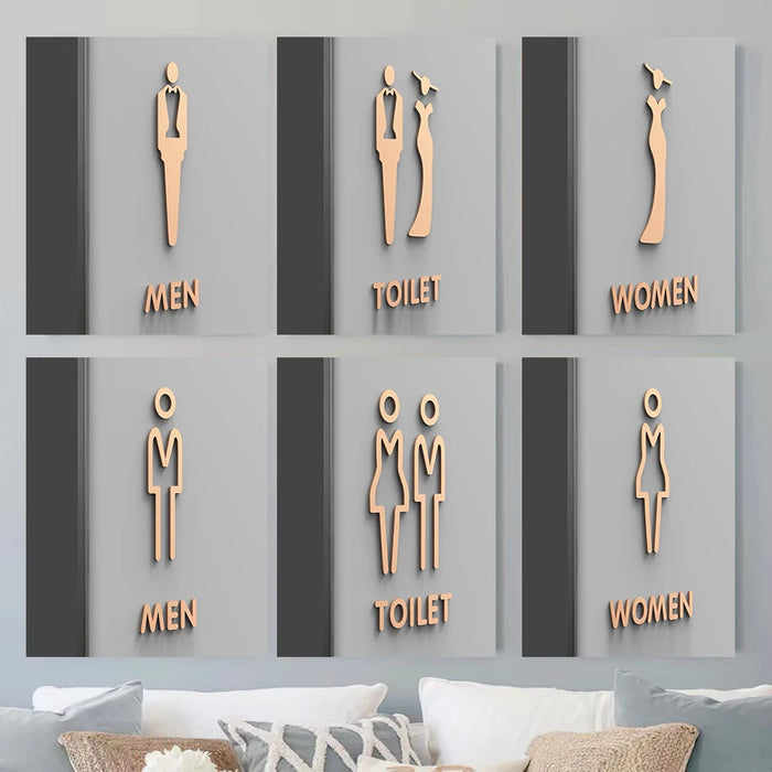 Plaque de toilette acrylique 3D couleur or noir vue de face