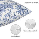 Comparaison des tailles disponibles pour la housse de coussin carrée toile de Jouy