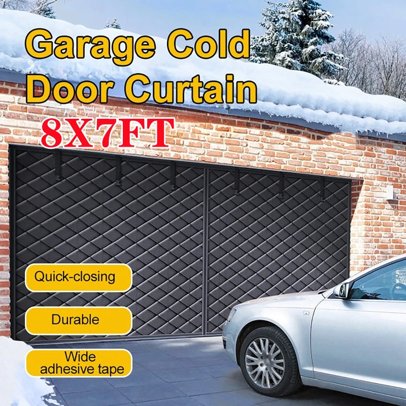 Rideau magnétique pour garage noir résistant au froid