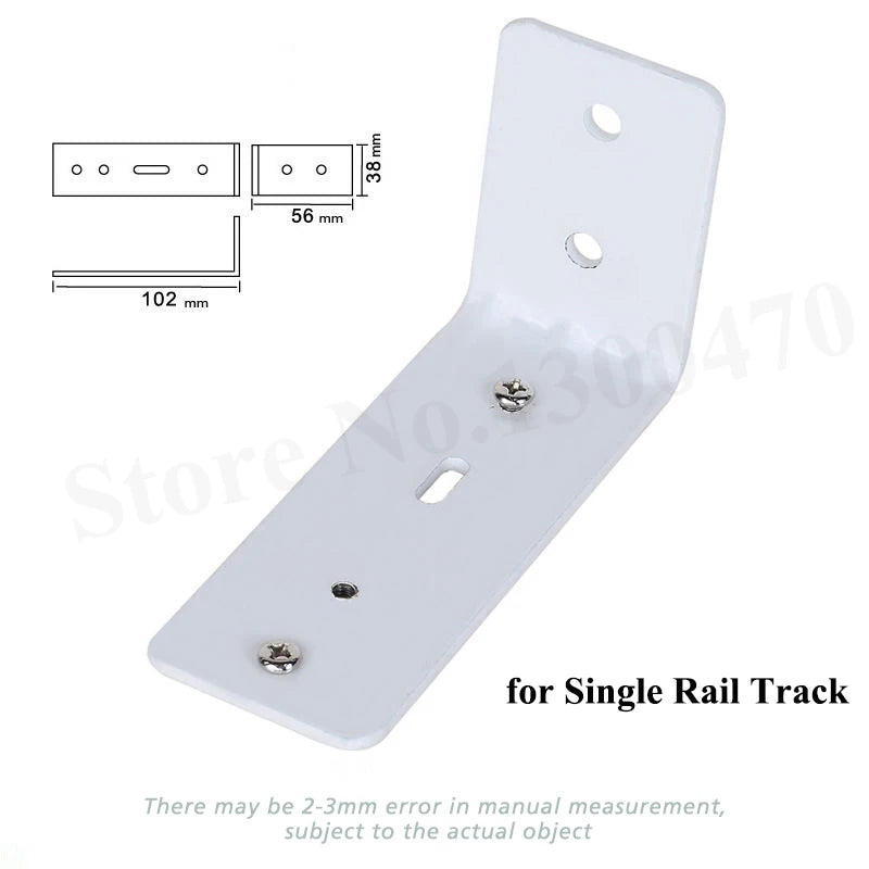 Fixation murale en acier pour rail double rideau