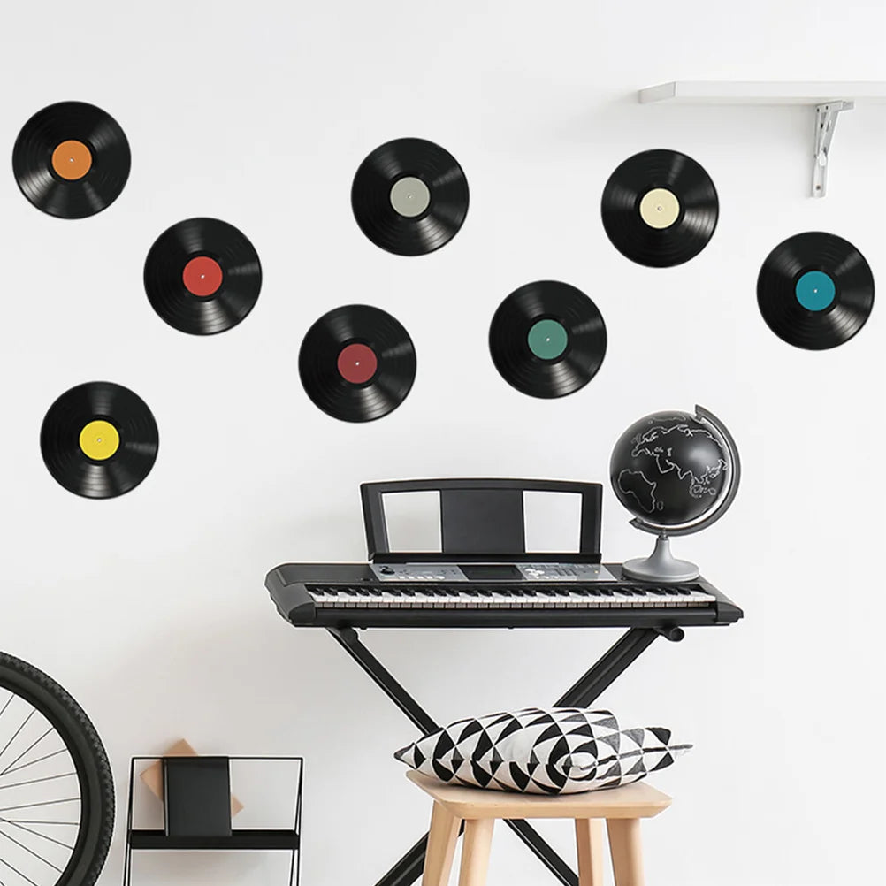 Détail d'un disque mural autocollant avec texture rétro