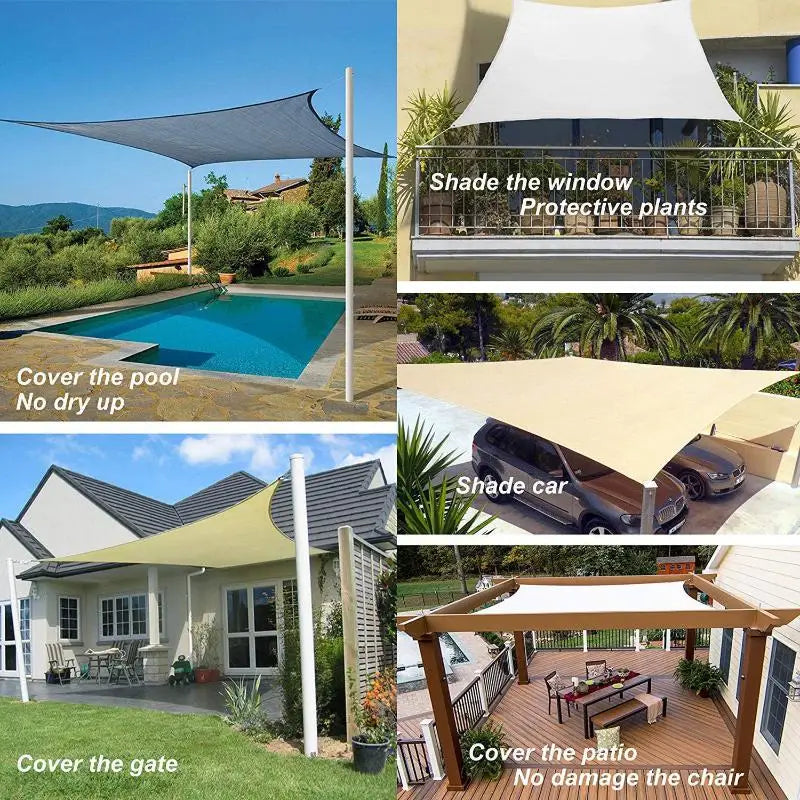 Voile d'ombrage triangulaire noire pour terrasse moderne