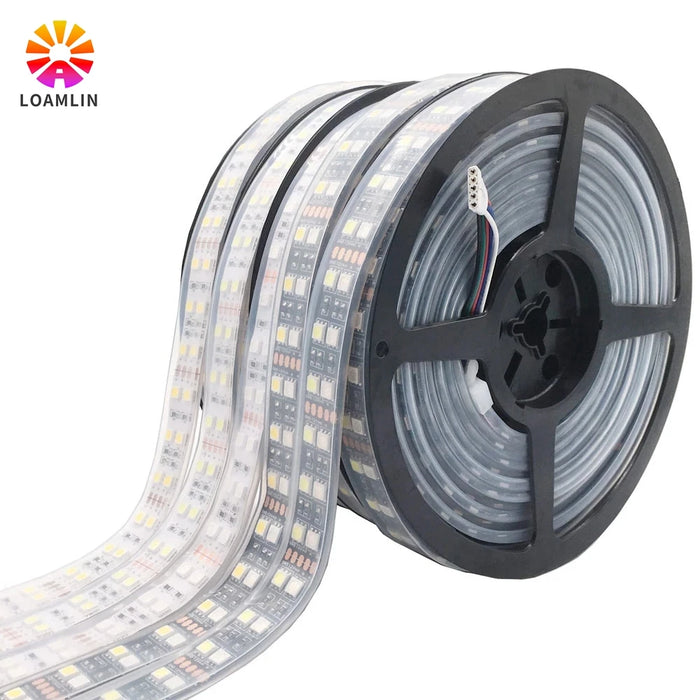 Bande LED RGB double rangée 5050 étanche de 5 mètres pour décoration intérieure