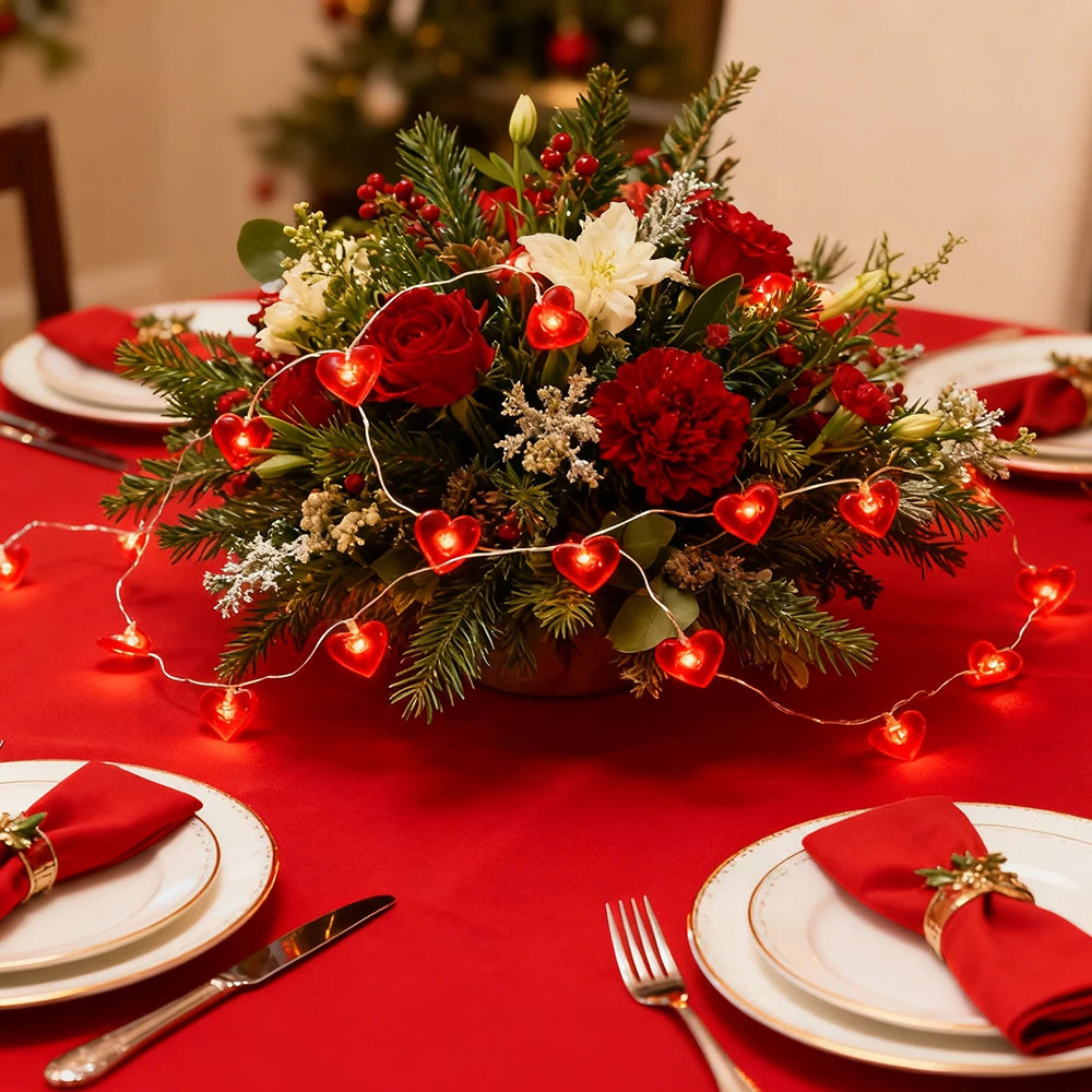 Guirlande LED rouge décorative pour Saint-Valentin