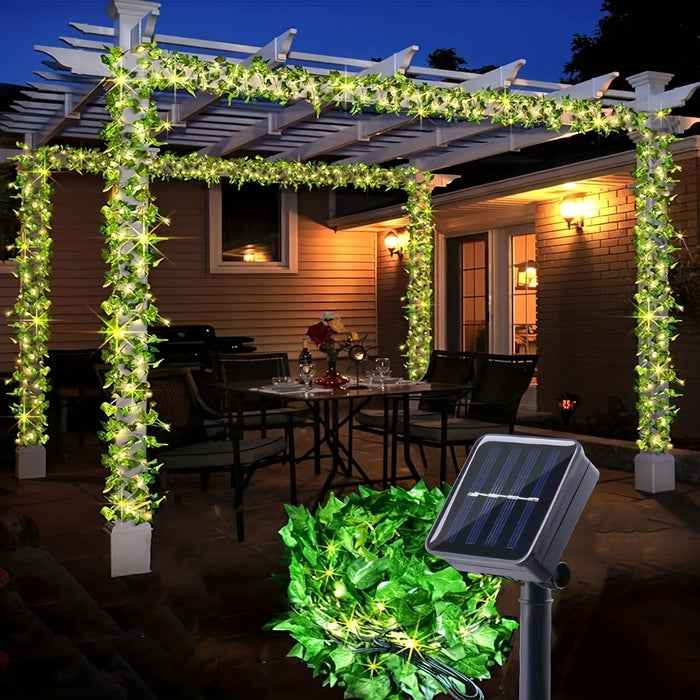 Guirlande lumineuse solaire lierre 10m 100 LED blanc chaud