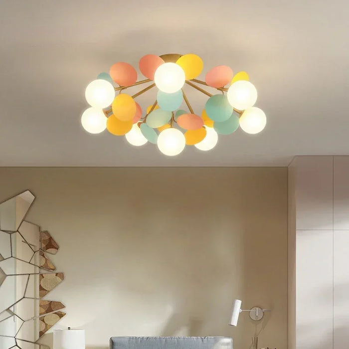 Plafonnier LED scandinave pétales bronze