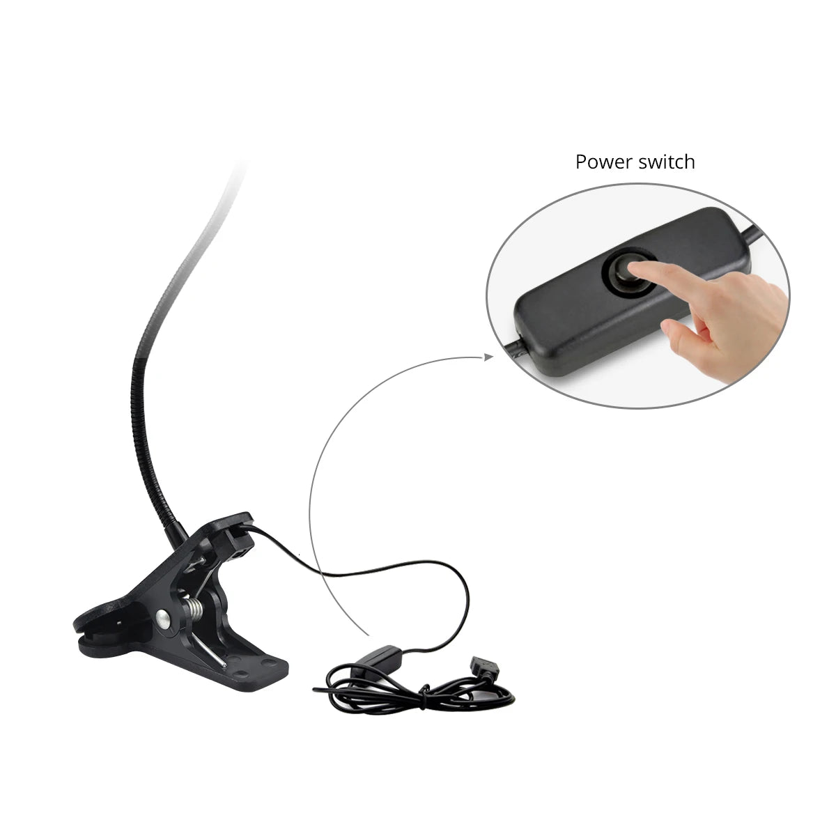 Tube flexible de la lampe de lecture réglé à différents angles