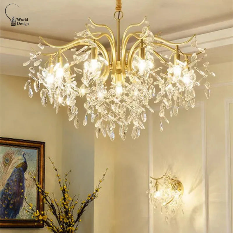 Plafonnier LED clip design européen aluminium cristal
