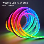 Bande lumineuse LED néon RGBIC flexible pour décoration murale