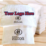 Serviette de bain brodée personnalisée 100% coton blanc