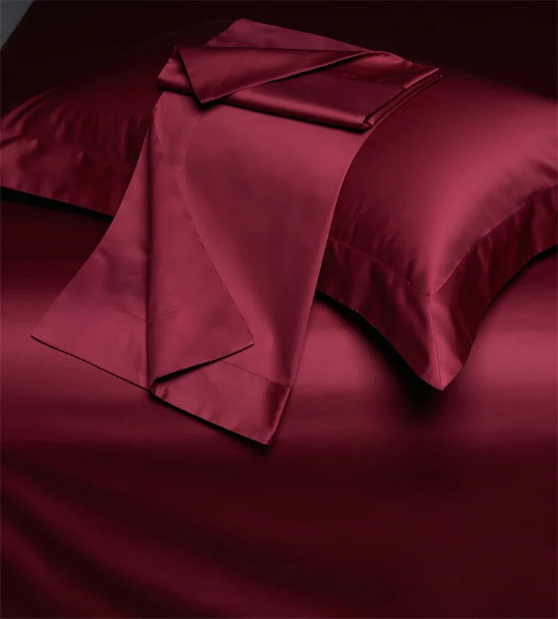 Taies d'oreiller bordeaux coton égyptien