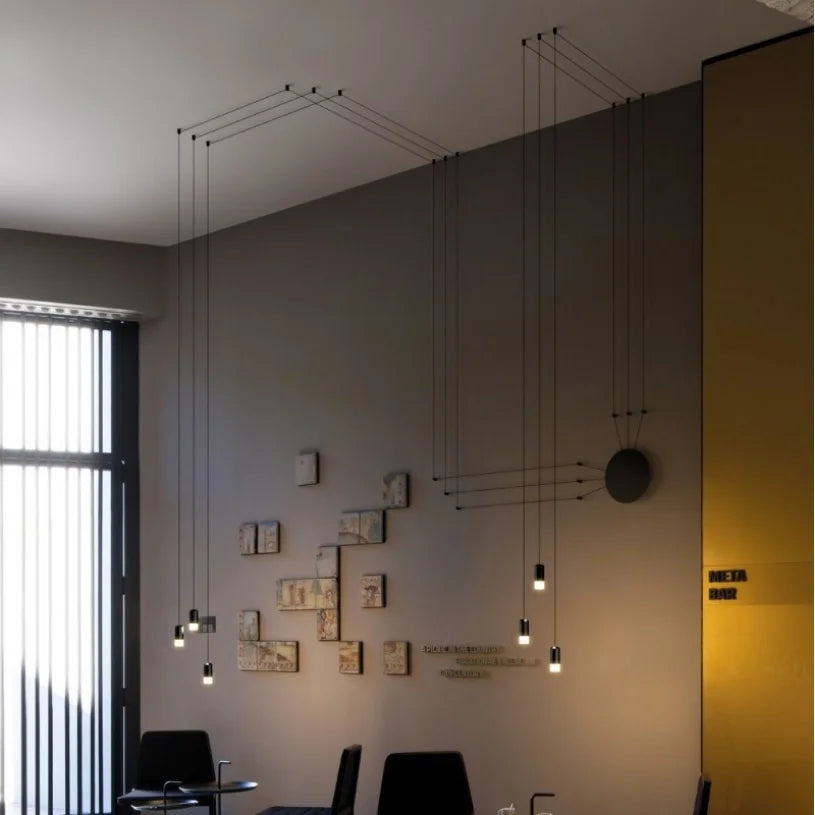 Suspension fil design moderne noir