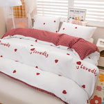 Taies d'oreiller assorties motif coeurs d'amour