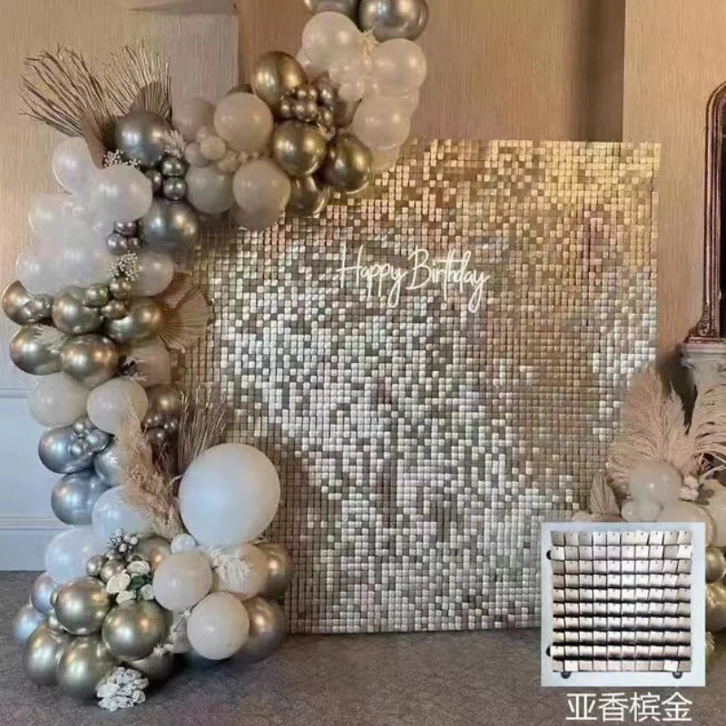 Panneau mural à paillettes carrées scintillantes pour décoration d'événement